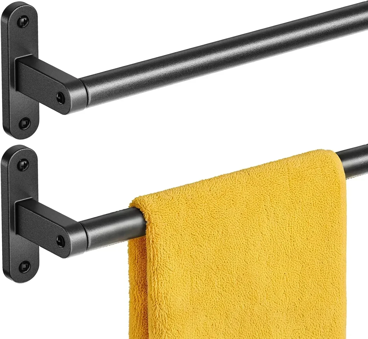 Home Essentials Bathroom Rack - حامل مناشف أسود غير لامع للحمام