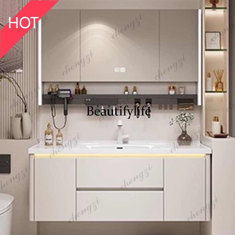 Home Bathroom Partition - خزانة تخزين M07 مع مرآة، أرفف