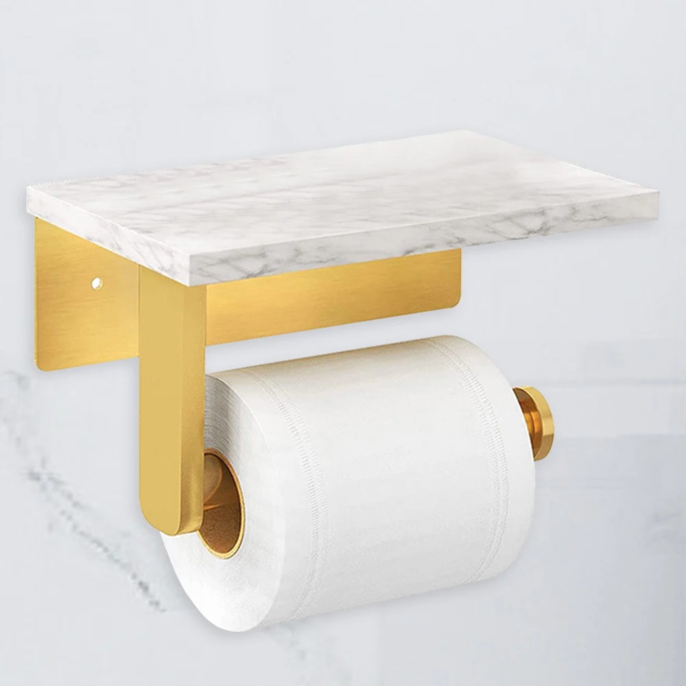 Home Bathroom Paper Towel Dispenser - رف تخزين ورق رخامي معدني على