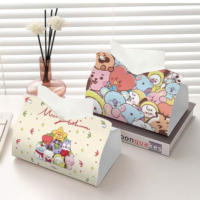 Home Goods Bathroom - صندوق مناديل ورقية بتصميم شخصيات BT21