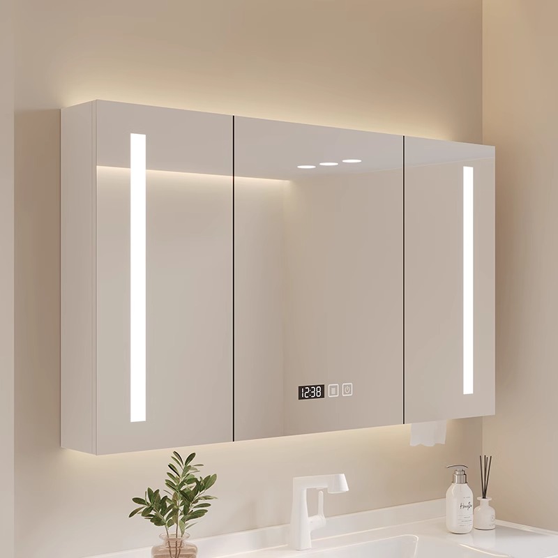 Home Bathroom Partition - التخزين المنظم خزانة مرآة الملحقات المرحاض