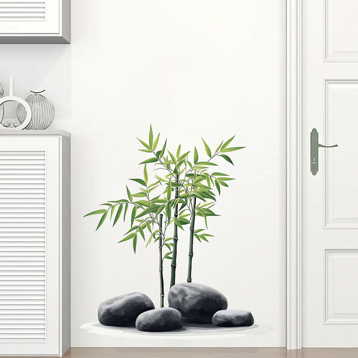 Home Bathroom Wall Tiles - الحبر الخيزران الجدار ملصق الحمام المرحاض