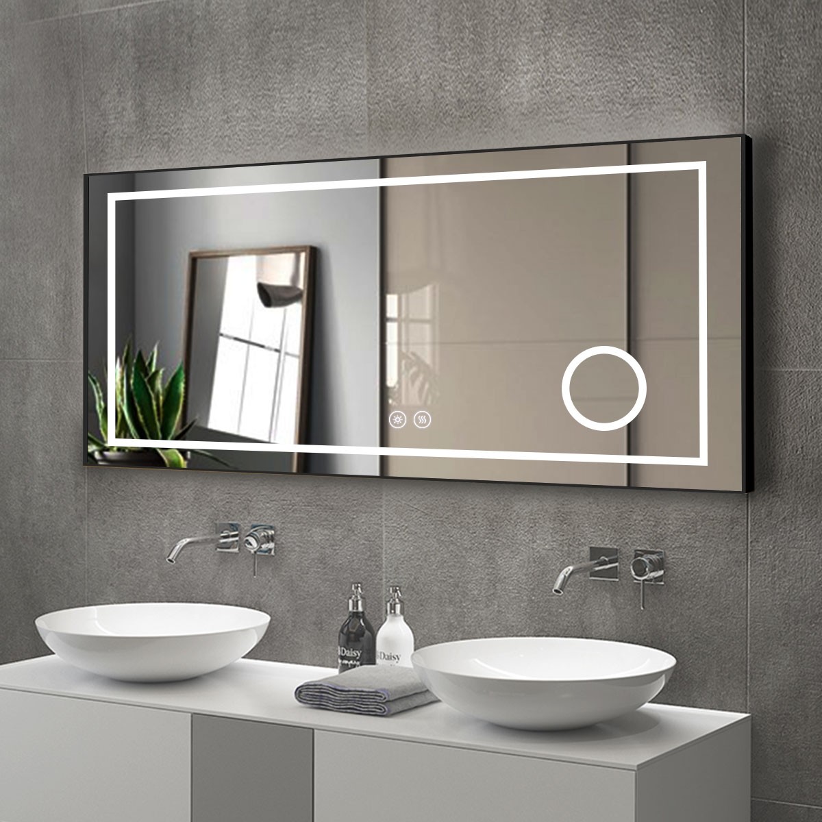 Bathroom Mirror Led - مرايا حائطية مخصصة الحجم للحمام مع
