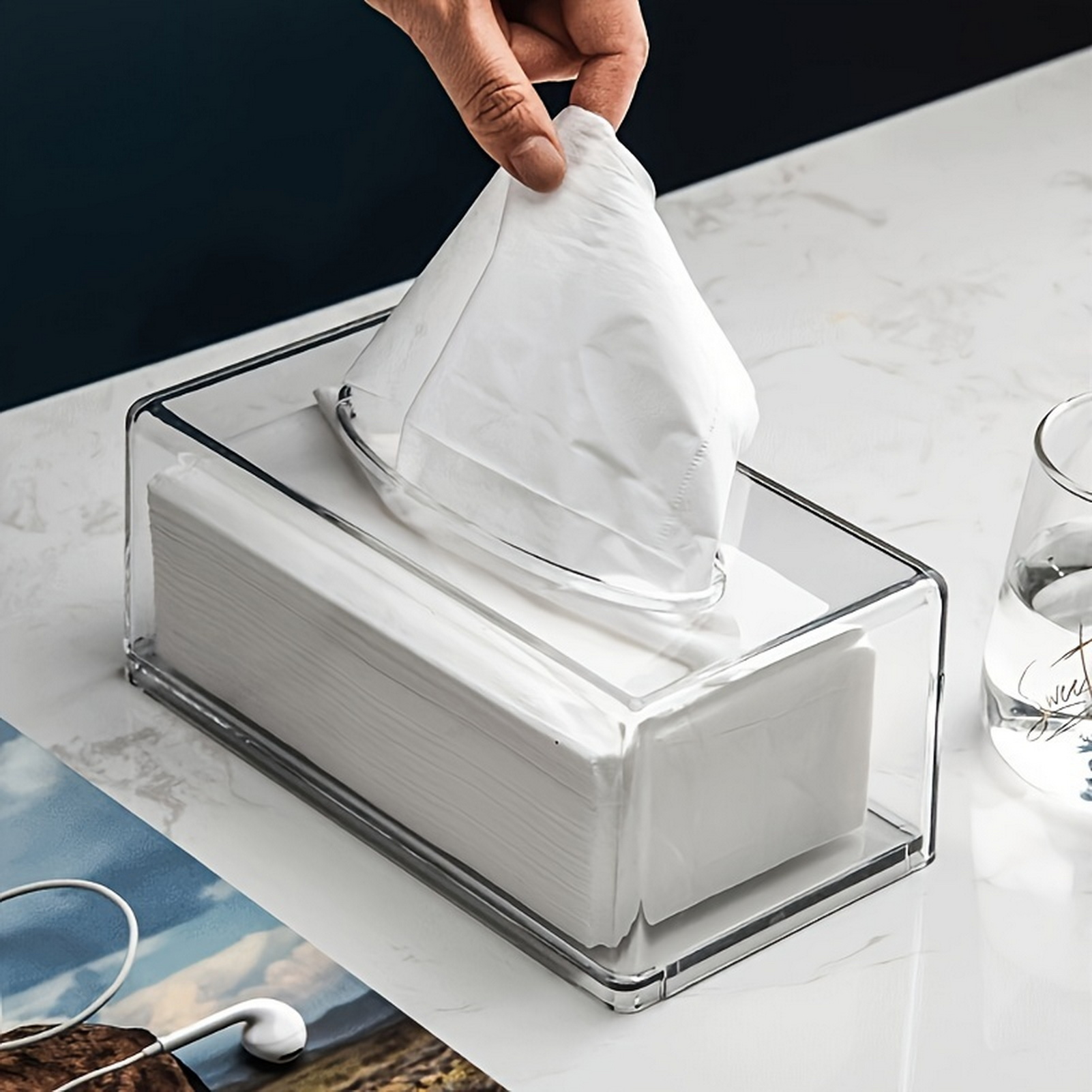 Home Bathroom Paper Towel Dispenser - حامل مناديل للمكتب المنزلي، منظم لتوفير