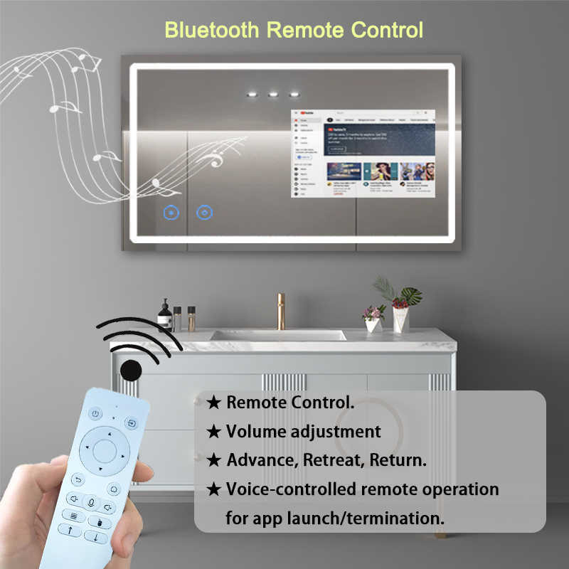 Bathroom Mirror Led - مرآة حمام مستطيلة ذكية بمقاس مخصص،