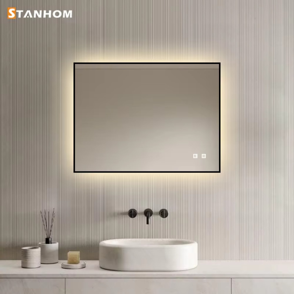 Bathroom Mirror Led - مرآة حمام بإطار مع إضاءة LED