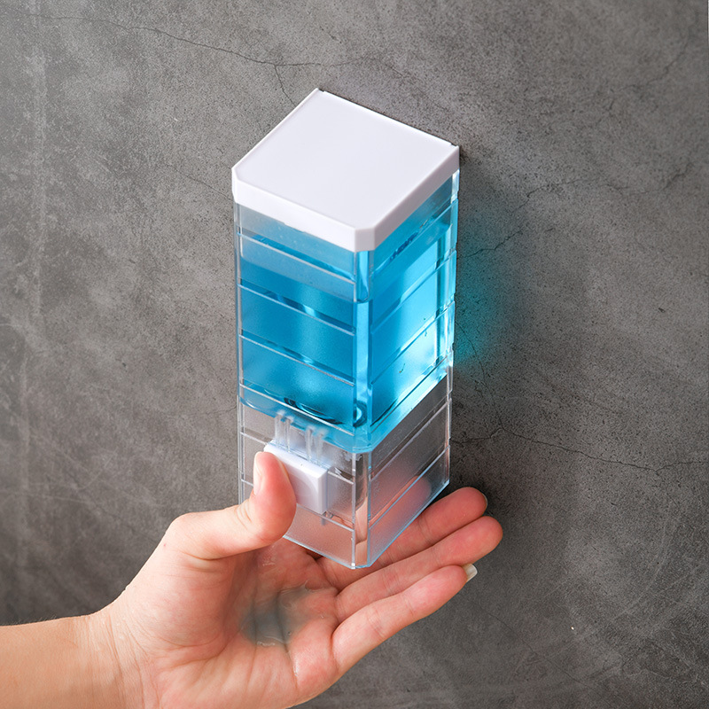 Home Bathroom Wall Soap Dispenser - موزع صابون يدوي شفاف جديد للتركيب