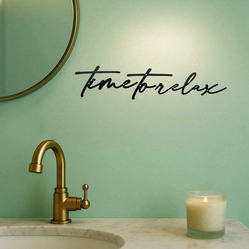 Home Goods Bathroom - مجموعة من 3 قطع فنية معدنية
