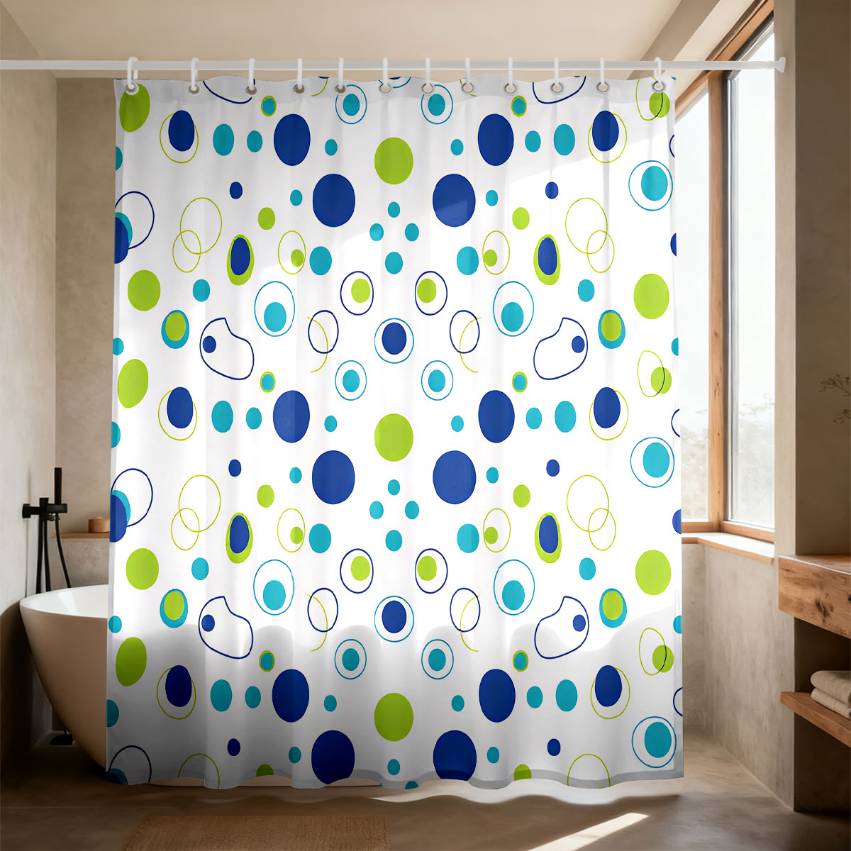 Home Bathroom Partition - ستارة حمام مطبوعة ملونة متعددة الأحجام