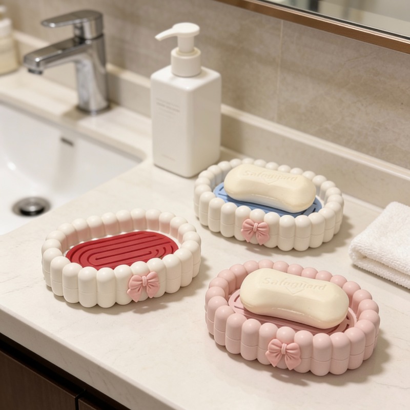 Home Essentials Bathroom Rack - صندوق صابون للحمام المنزلي، رف تخزين