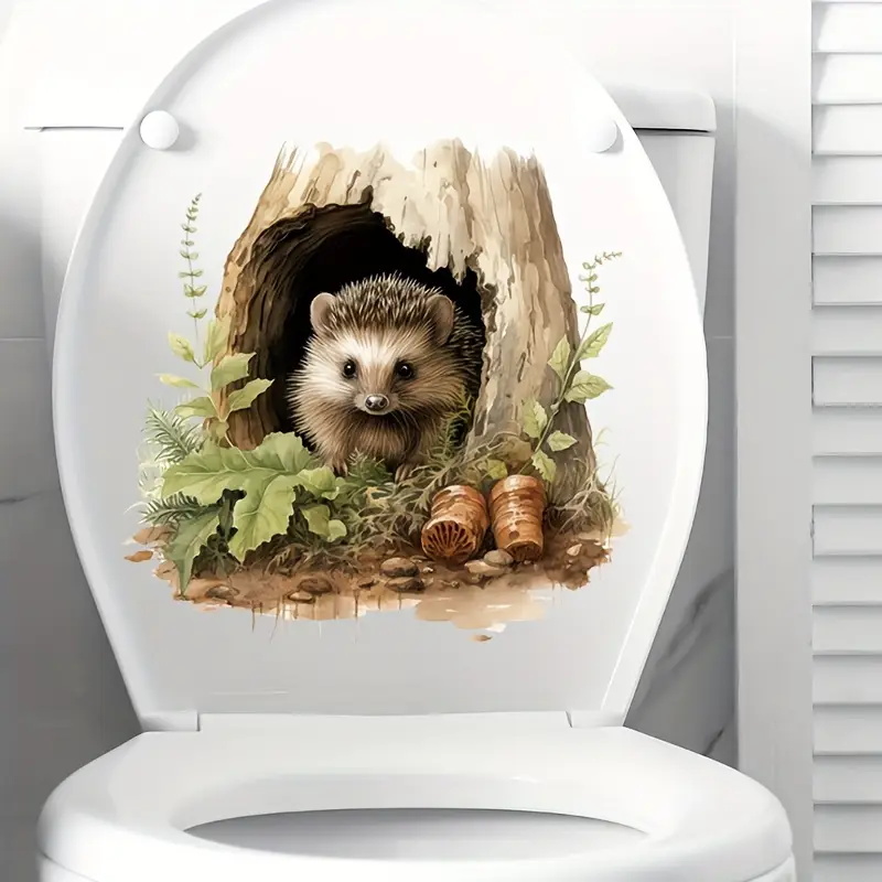 Home Toilet Bathroom Design - ملصق فتحة القنفذ الصغير، ملصق خزان