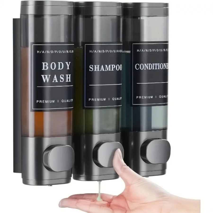 Home Bathroom Wall Soap Dispenser - مجموعة موزعات شامبو وبلسم وصابون مثبتة