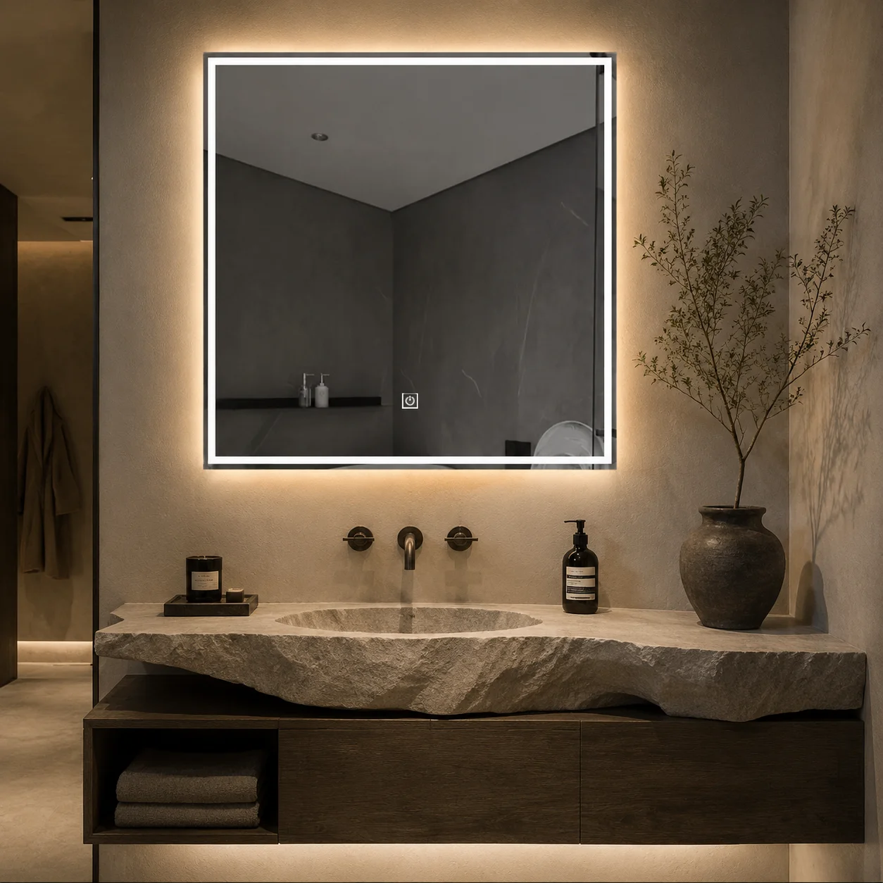 Bathroom Mirror Led - مرآة حمام 60 سم مع إضاءة