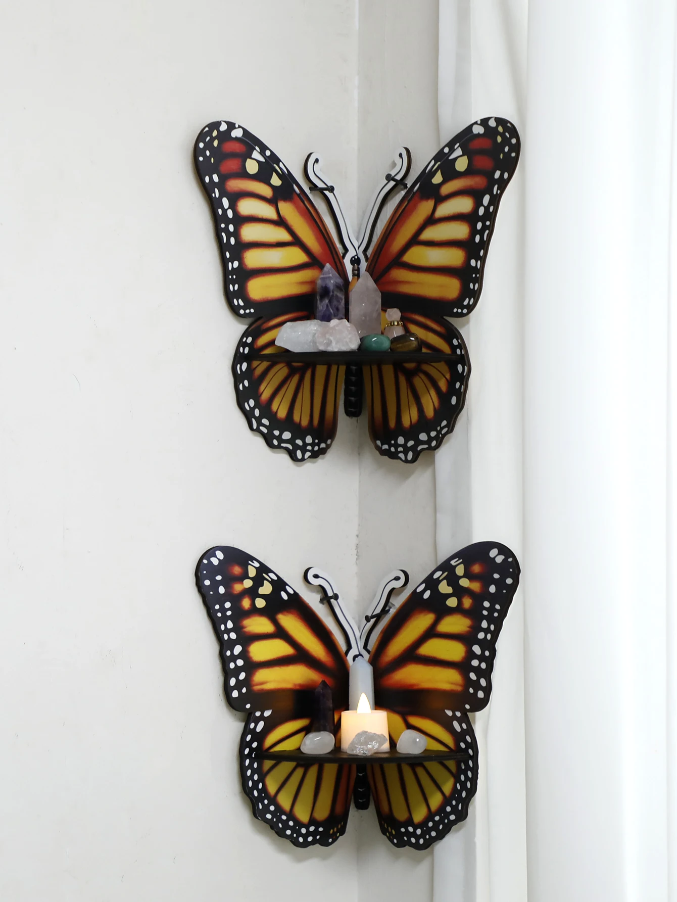 ثلاثة ألوان فراشة كريستال الجر - مراجعة Home Essentials Bathroom Rack وسعره