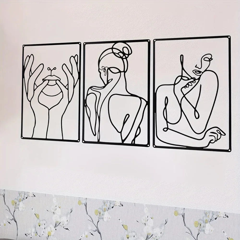 ديكور حائط رسم خط تجريدي ، فن  - مراجعة Home Goods Bathroom وسعره