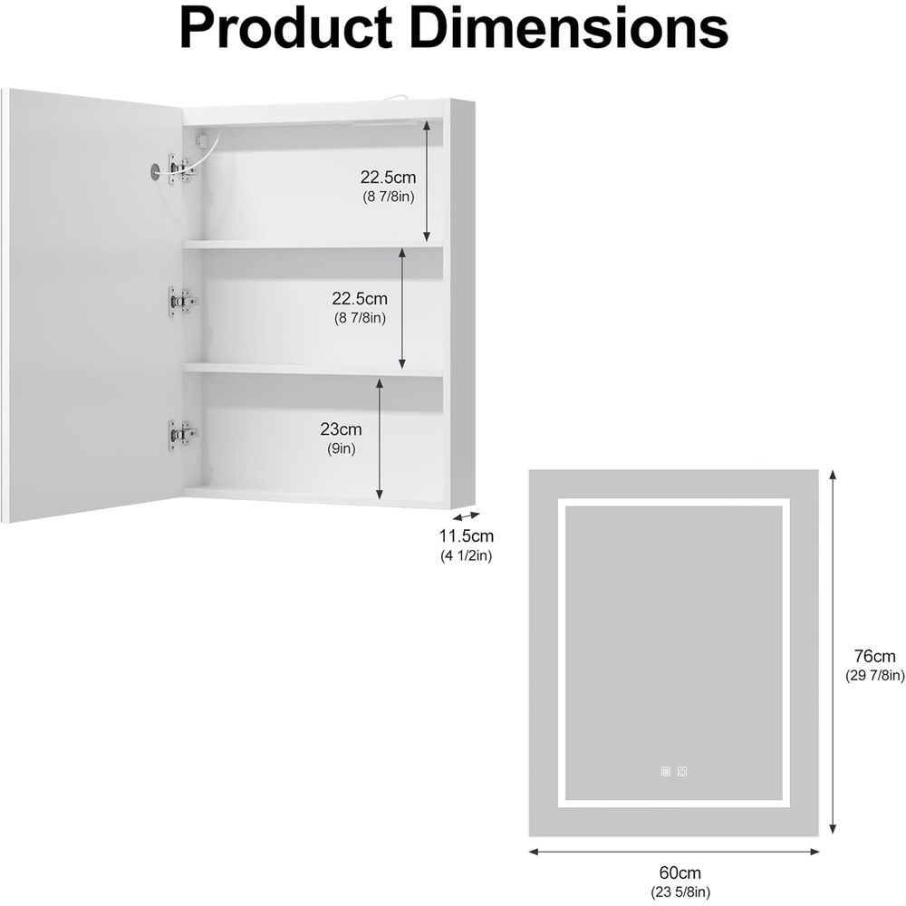 خزانة أدوية 24×30 مع إضاءة، خز - مراجعة Home Outlet Bathroom Mirrors وسعره