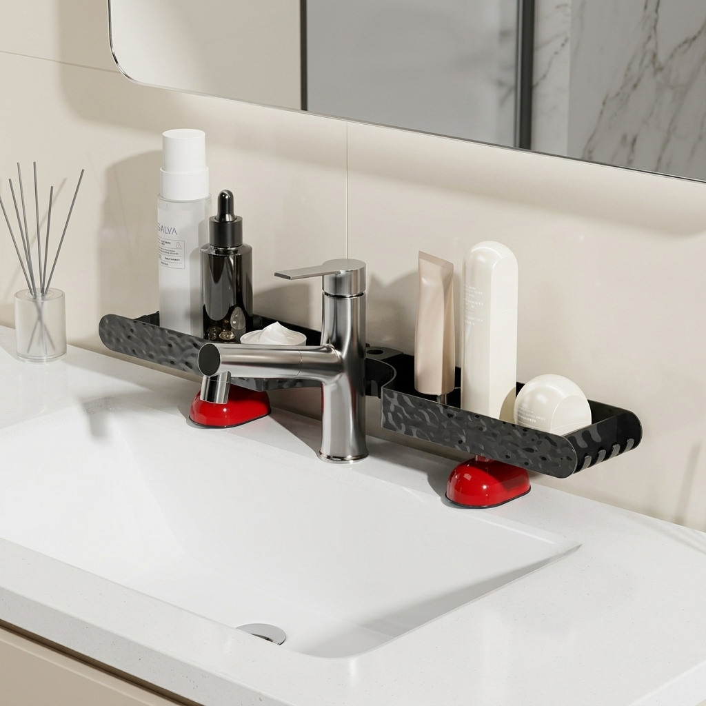 منظم حمام، رف تخزين مستحضرات ا - مراجعة Home Essentials Bathroom Rack وسعره