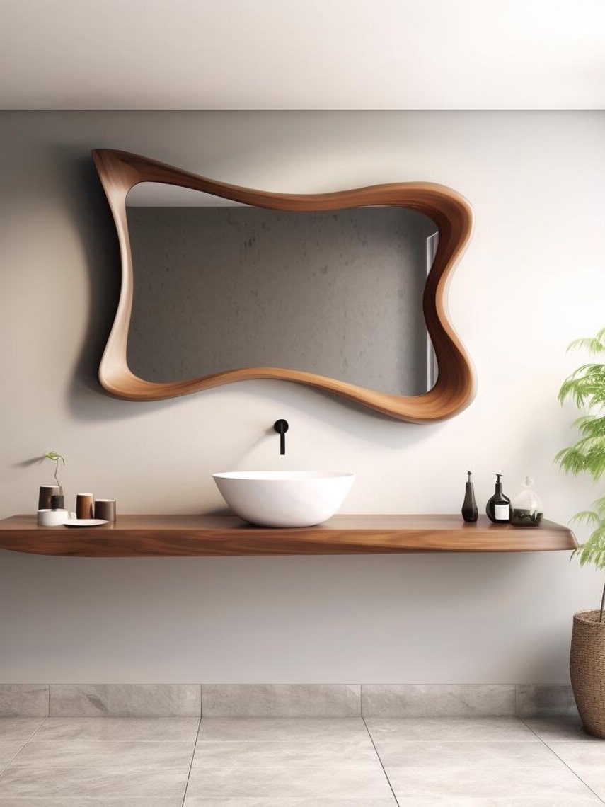 مرآة حمام خشبية عتيقة على الطر - مراجعة Bathroom Mirror Led وسعره