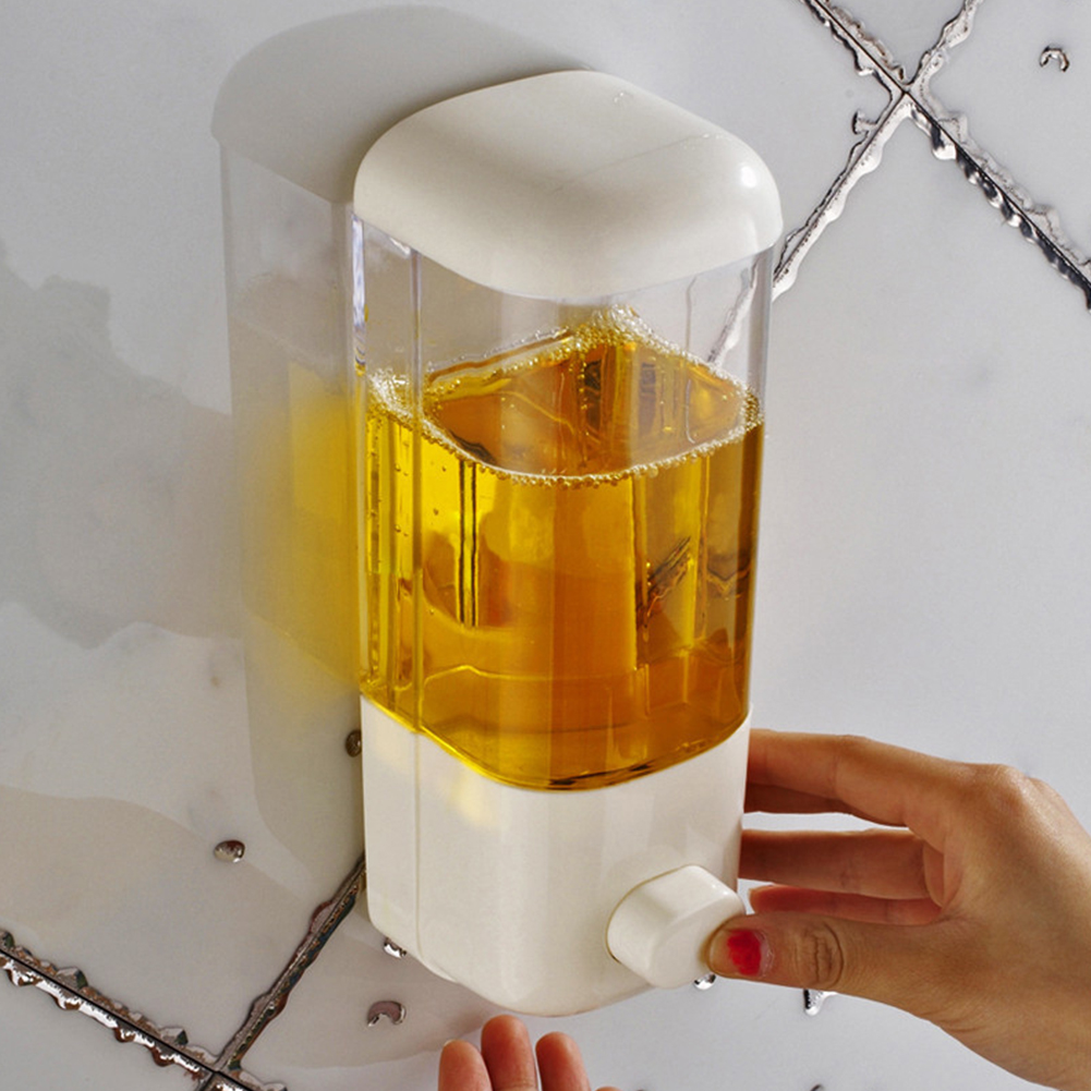 500 مللي موزع الصابون المثبت ع - مراجعة Home Bathroom Wall Soap Dispenser وسعره