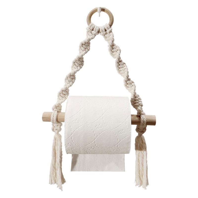 حامل ورق تواليت خشبي منسوج يدو - مراجعة Home Bathroom Paper Towel Dispenser وسعره