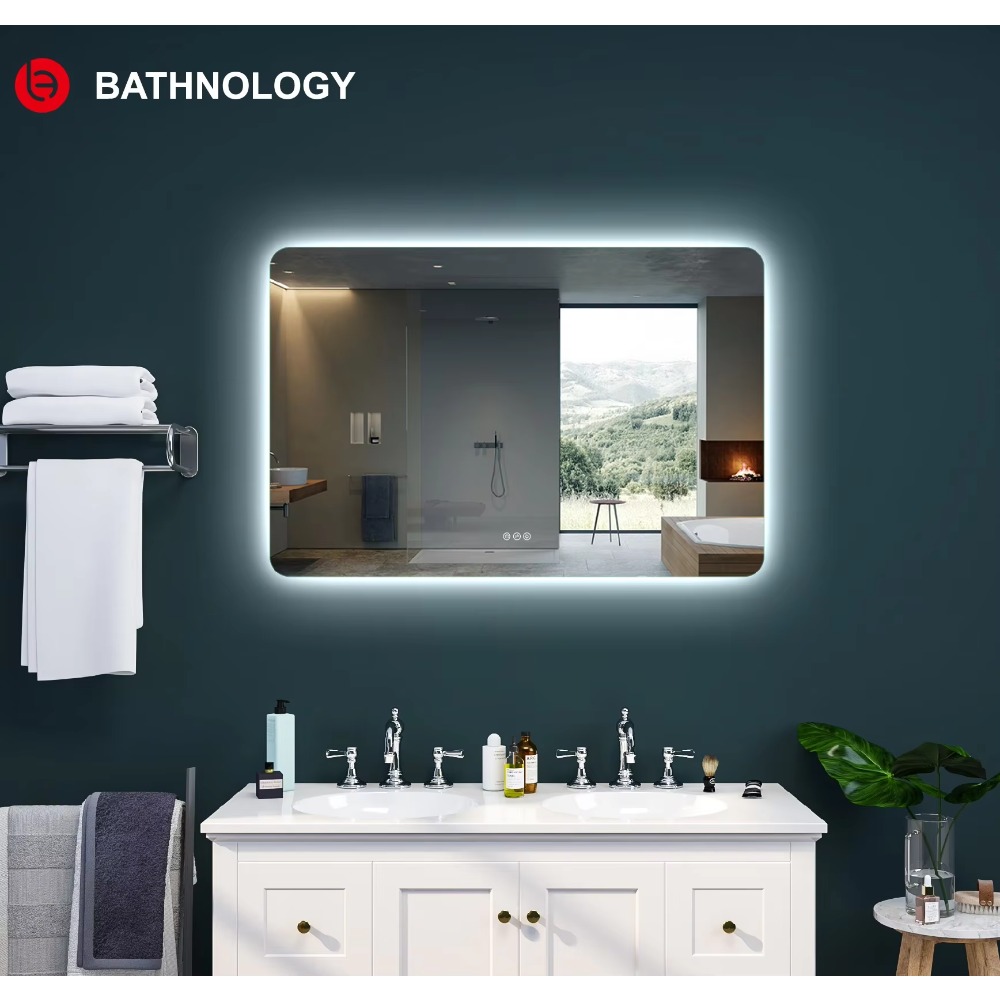 مرآة حمام LED مستطيلة كبيرة بإ - مراجعة Bathroom Mirror Led وسعره
