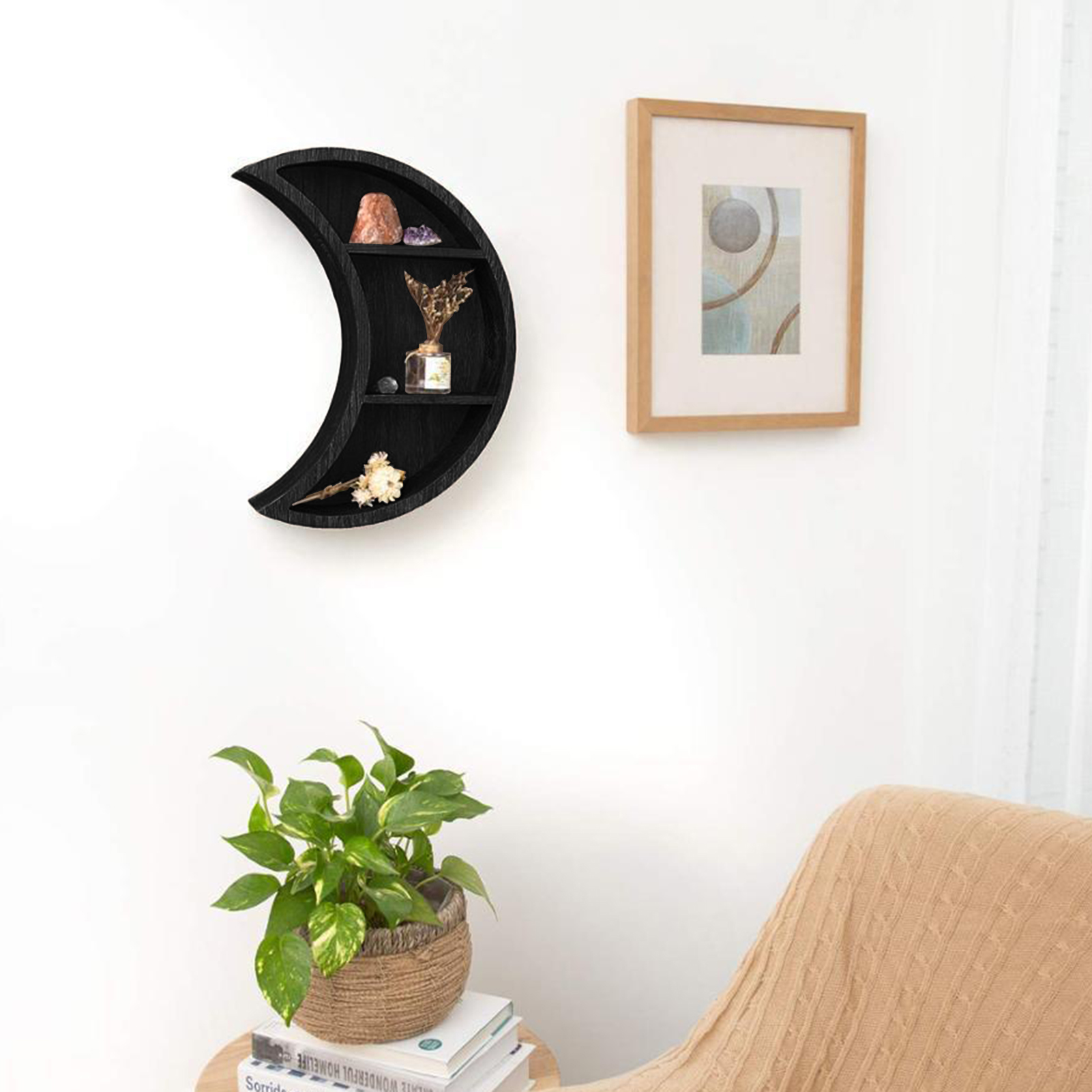 خشبية القمر رفوف البوهيمي القم - مراجعة Home Essentials Bathroom Rack وسعره