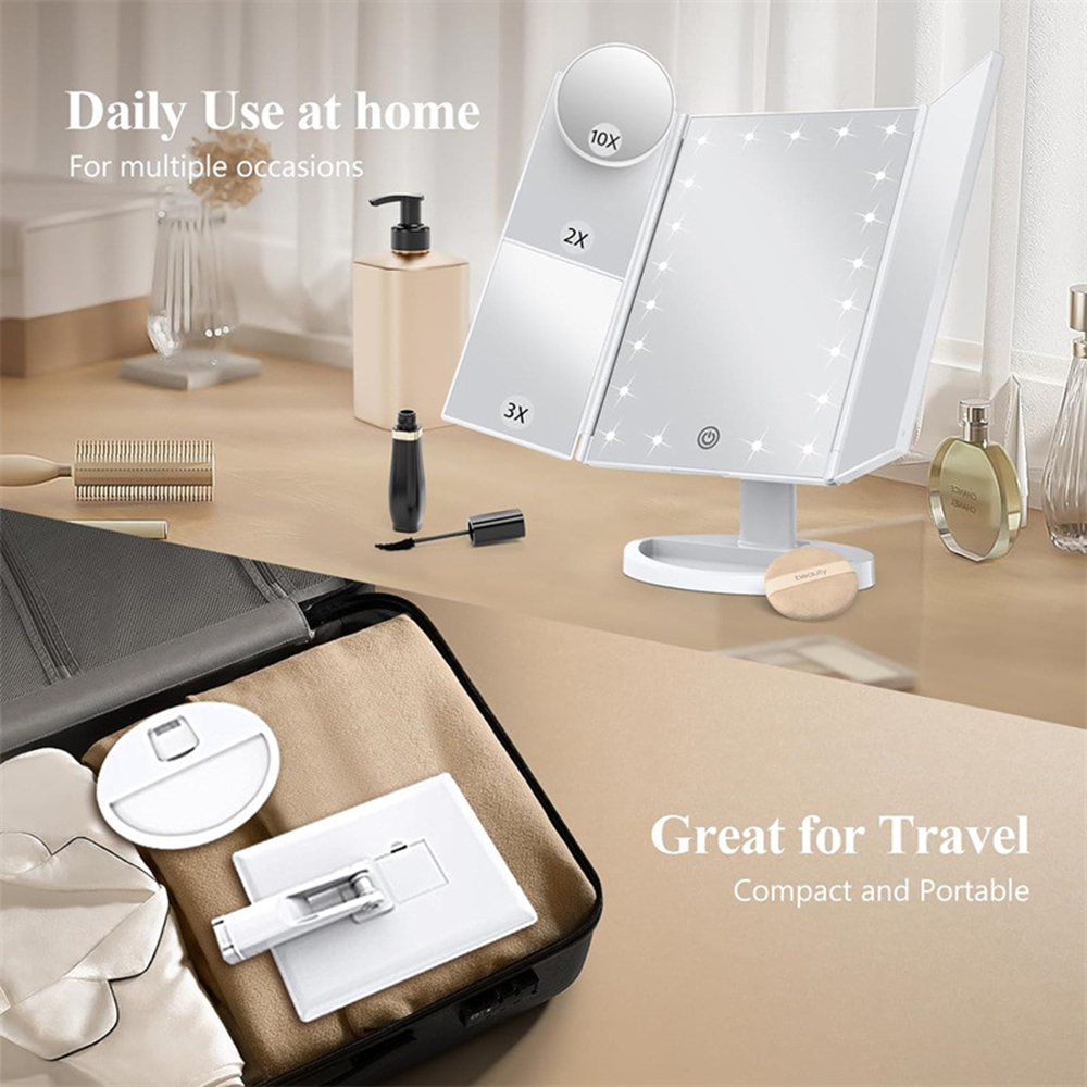 مرآة مكياج قابلة للطي للحمام،  - مراجعة Bathroom Mirror Led وسعره