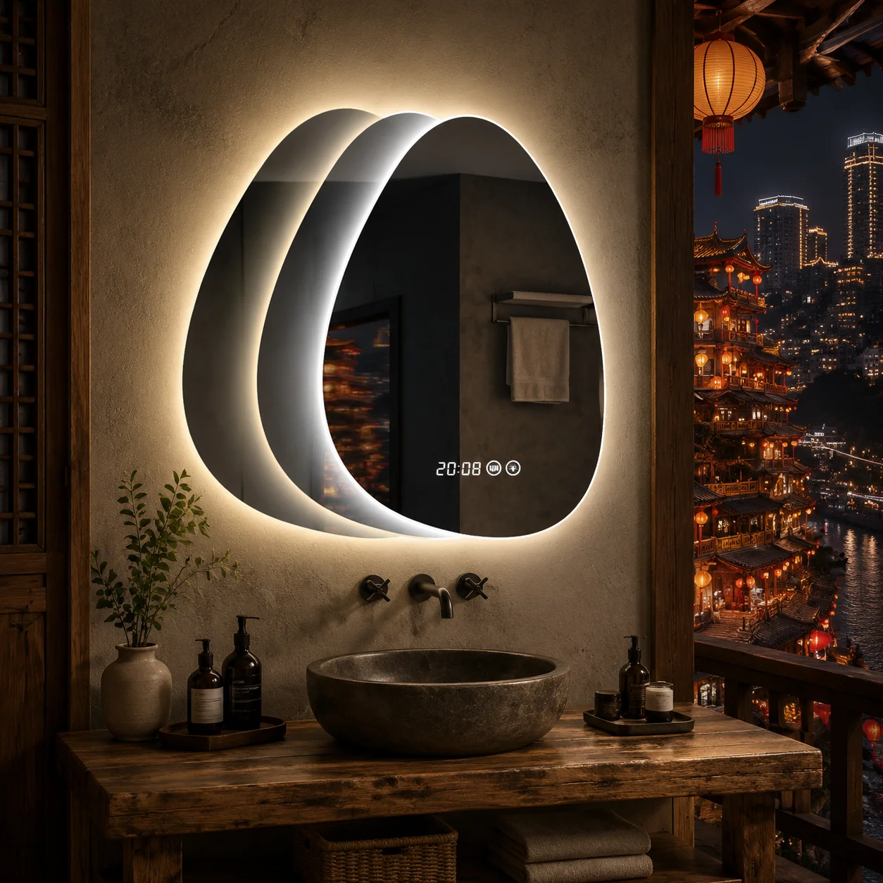 مرآة حمام ذكية بشكل غير منتظم  - مراجعة Bathroom Mirror Led وسعره