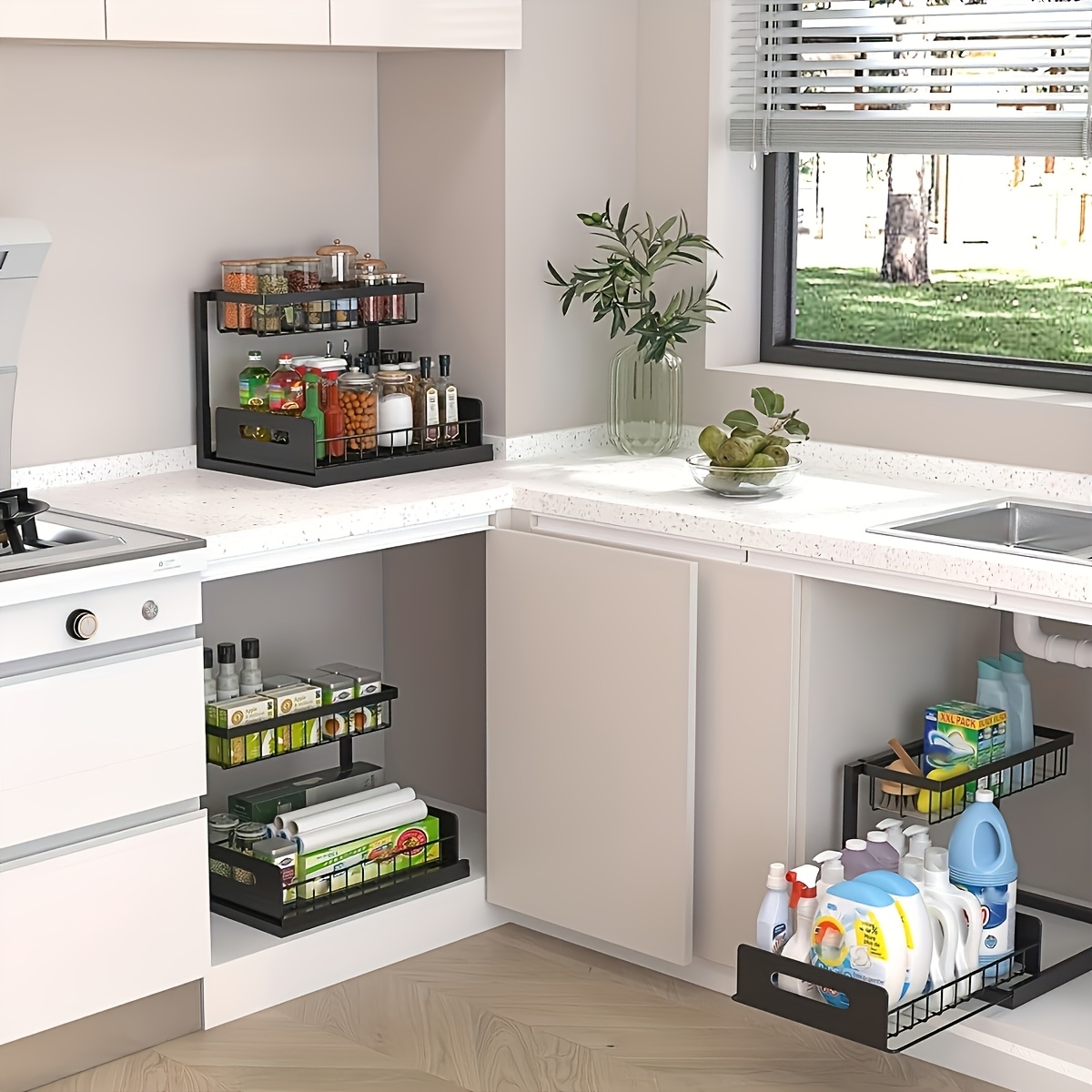 مجموعة أرفف تخزين المطبخ تحت ا - مراجعة Home Essentials Bathroom Rack وسعره