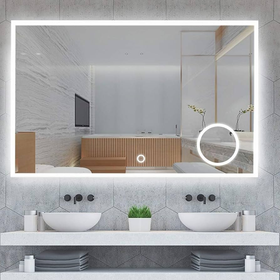 مرايا حائطية مخصصة الحجم للحما - مراجعة Bathroom Mirror Led وسعره
