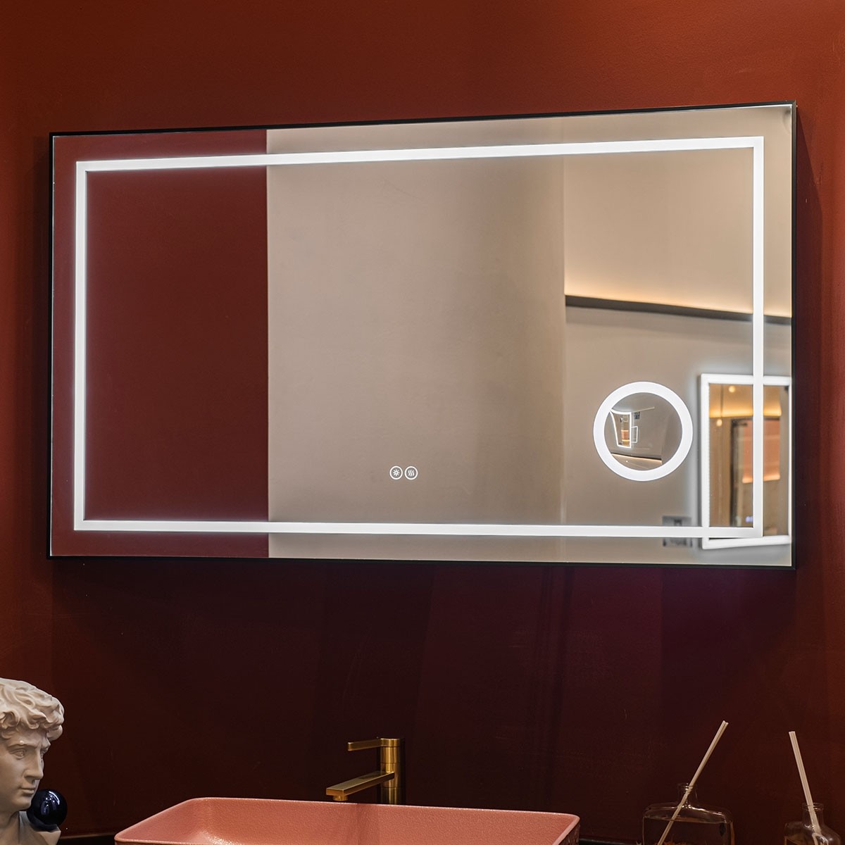 مرايا حائطية مخصصة الحجم للحما - مراجعة Bathroom Mirror Led وسعره