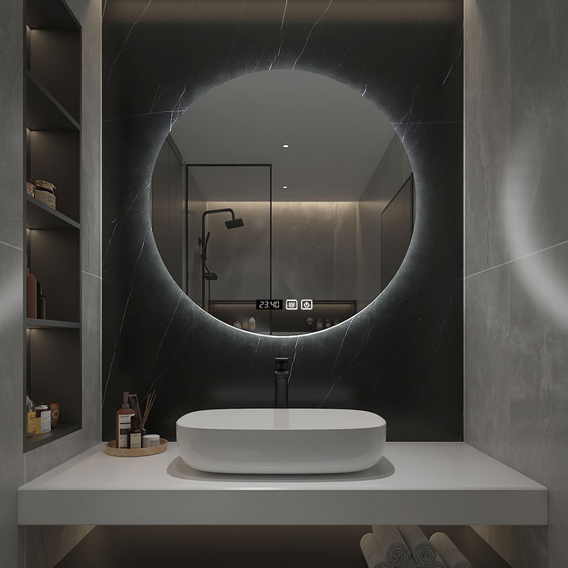 مرآة حمام دائرية بقطر 70 سم، م - مراجعة Bathroom Mirror Led وسعره