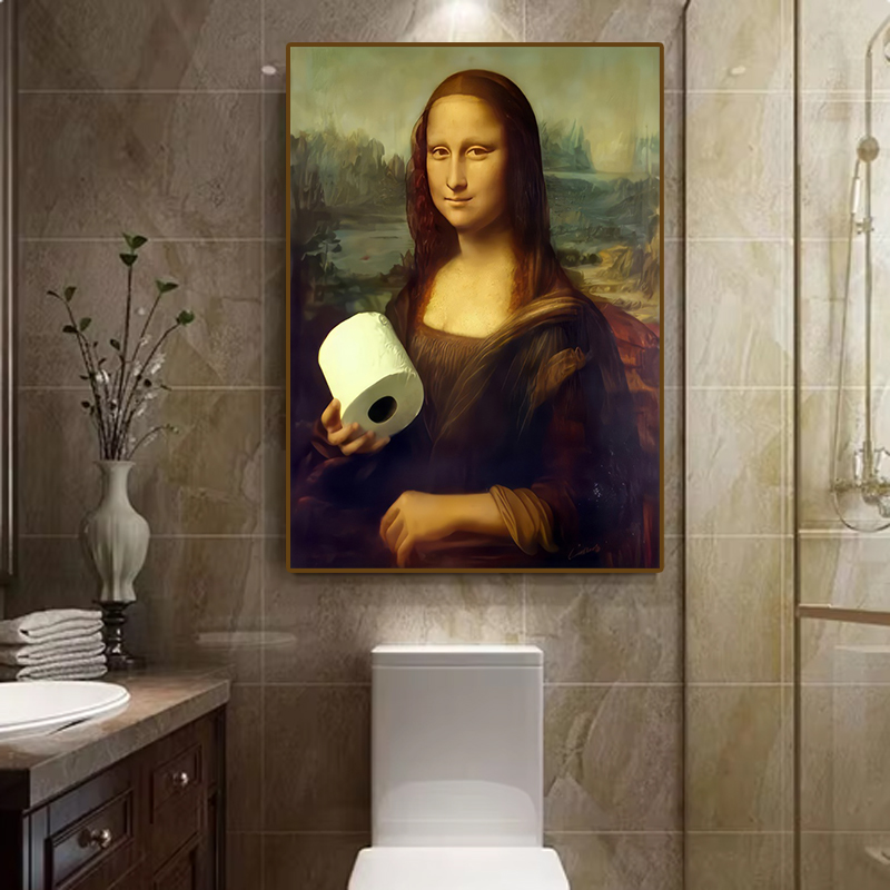 لوحة فنية تجريدية مضحكة للحمام - مراجعة Home Toilet Bathroom Design وسعره