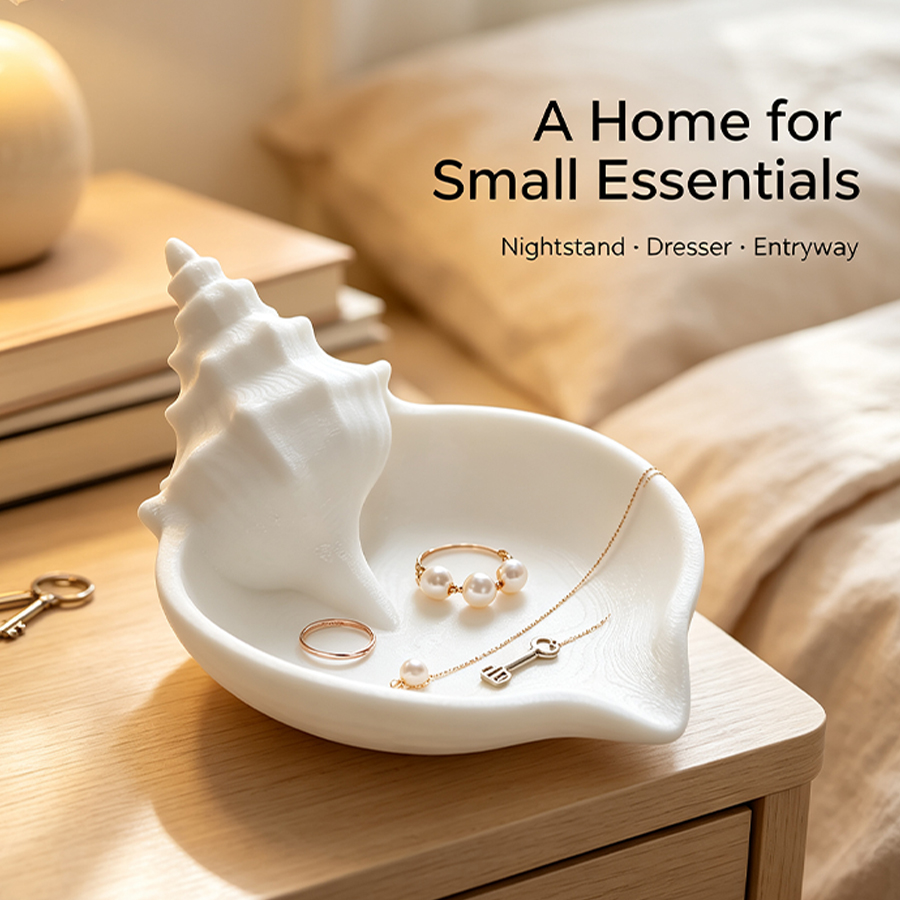 صينية مجوهرات بيضاء غير لامعة  - مراجعة Home Essentials Bathroom Accessories وسعره