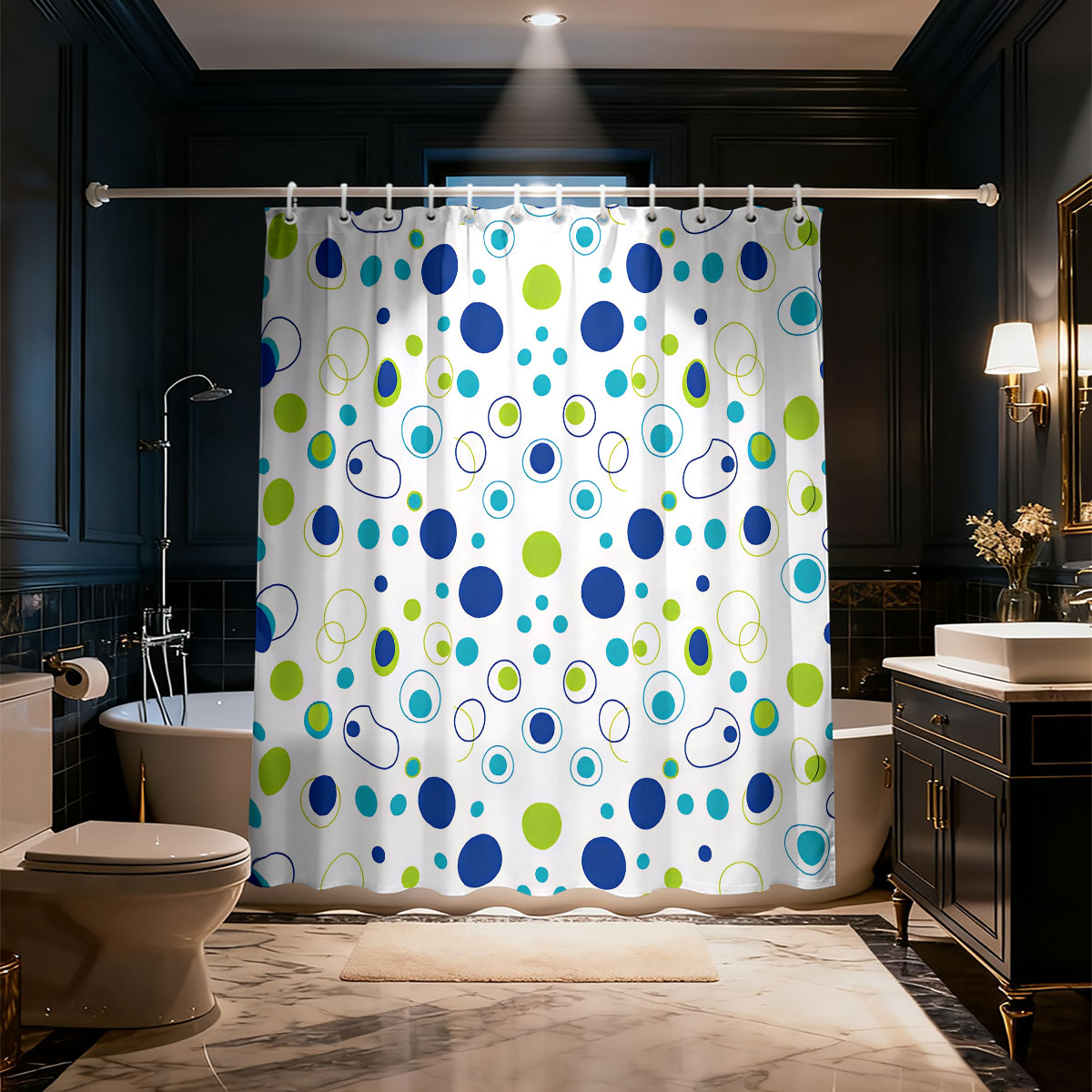 ستارة حمام مطبوعة ملونة متعددة - مراجعة Home Bathroom Partition وسعره