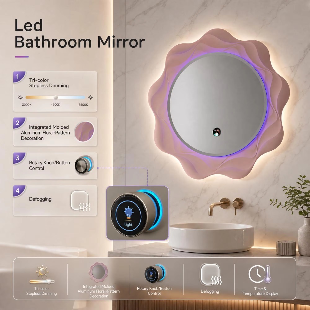 ساعة رقمية بيئية 4 مم مثبتة عل - مراجعة Bathroom Mirror Led وسعره
