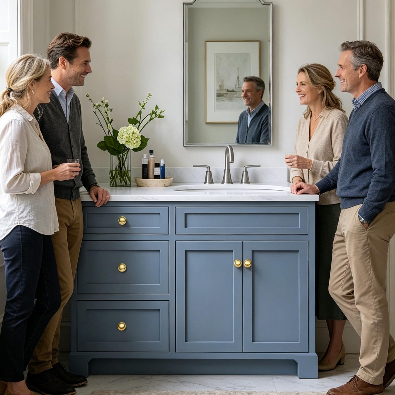 مقابض خزائن نحاسية كلاسيكية أن - مراجعة Home Hardware Bathroom Cabinets وسعره