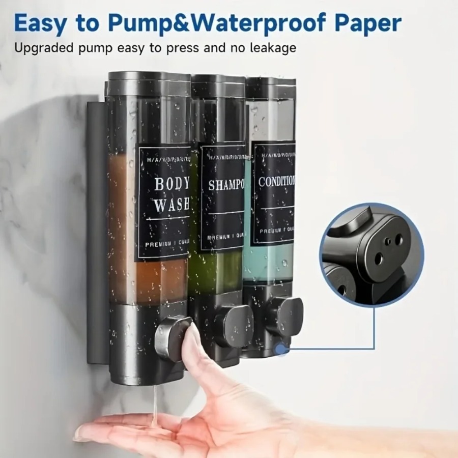 مجموعة موزعات شامبو وبلسم وصاب - مراجعة Home Bathroom Wall Soap Dispenser وسعره