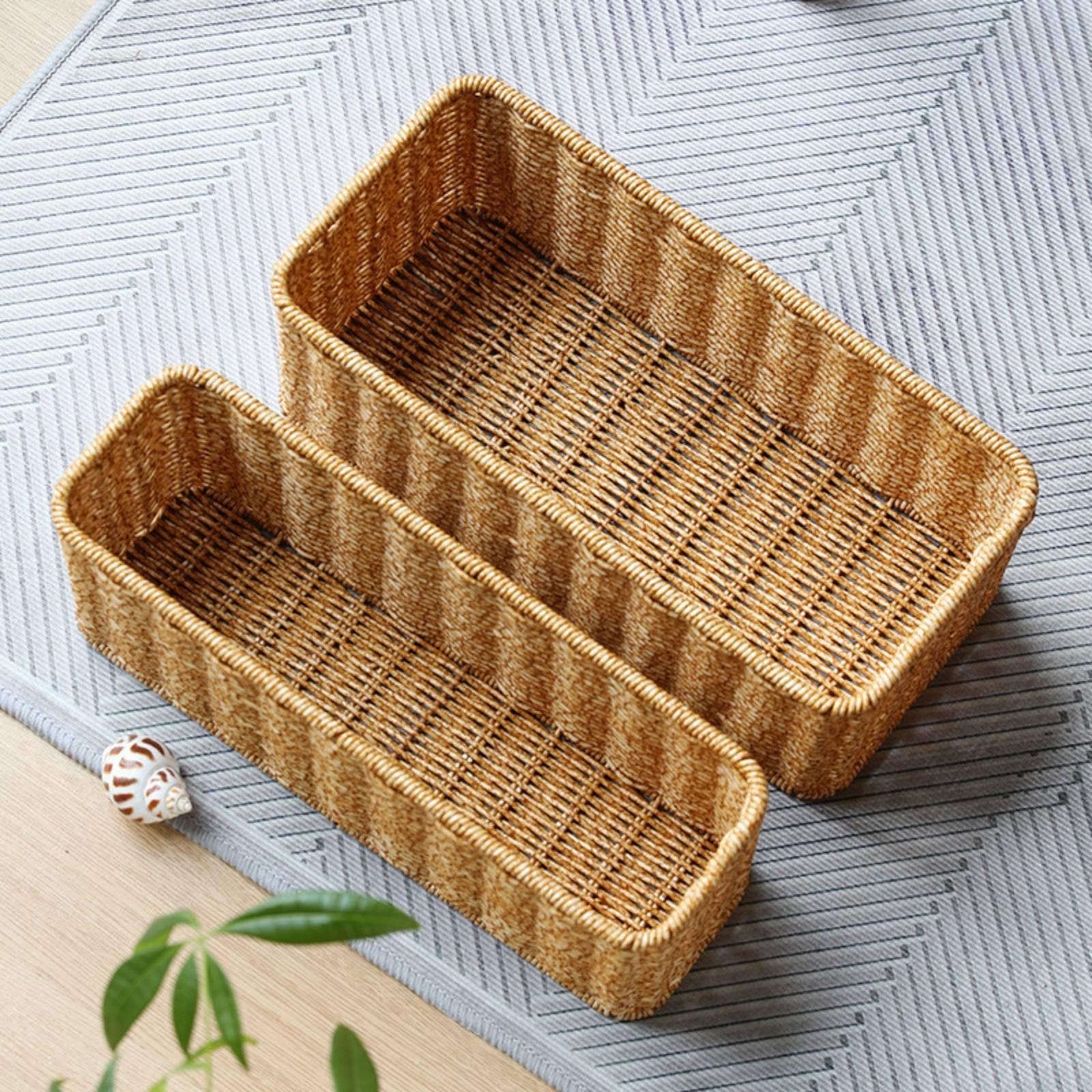 سلة تخزين بلاستيكية من الراتان - مراجعة Home Essentials Bathroom Accessories وسعره