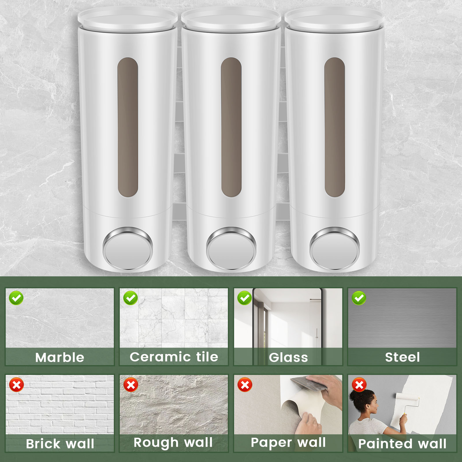 موزع الصابون السائل للحمام الم - مراجعة Home Bathroom Wall Soap Dispenser وسعره