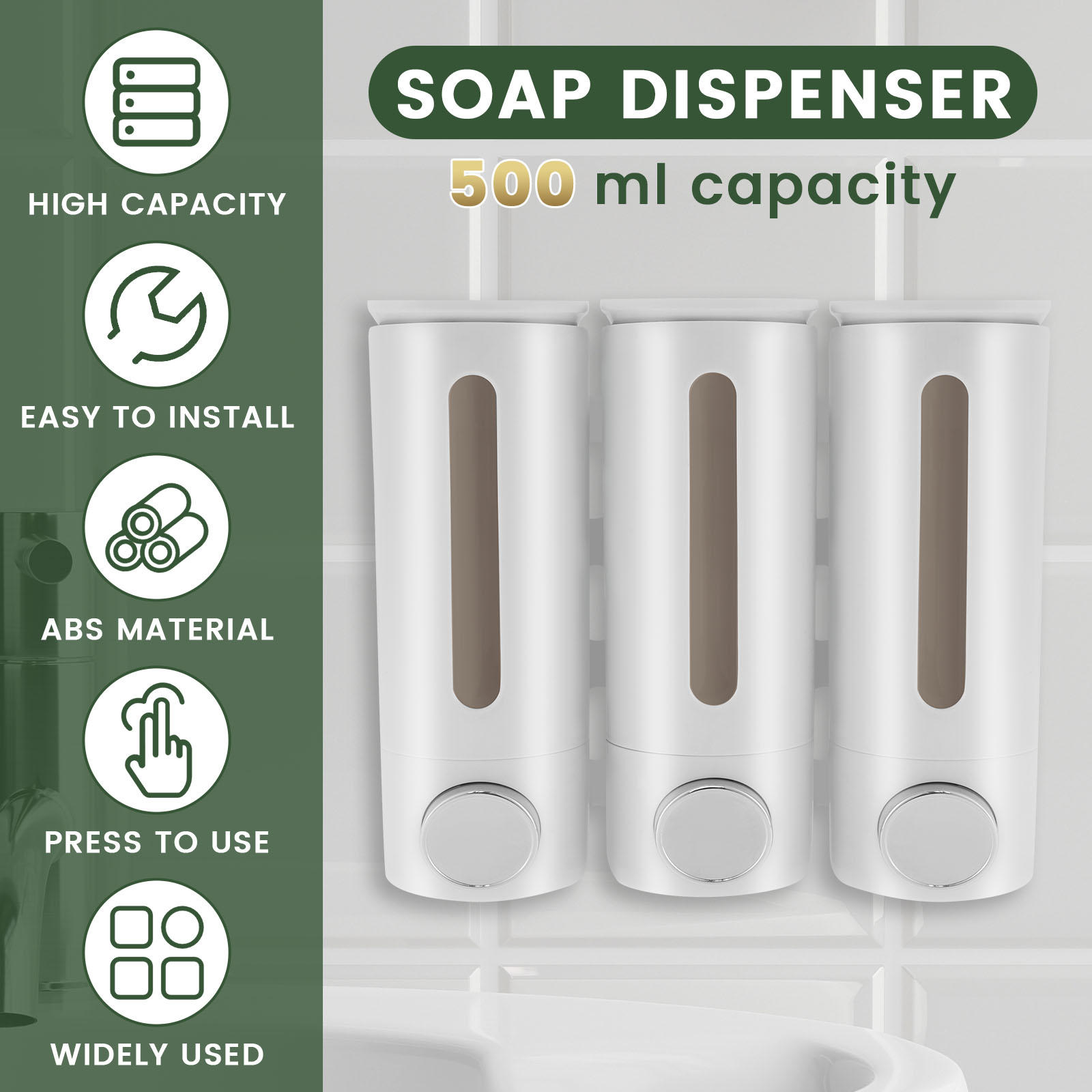 موزع الصابون السائل للحمام الم - مراجعة Home Bathroom Wall Soap Dispenser وسعره